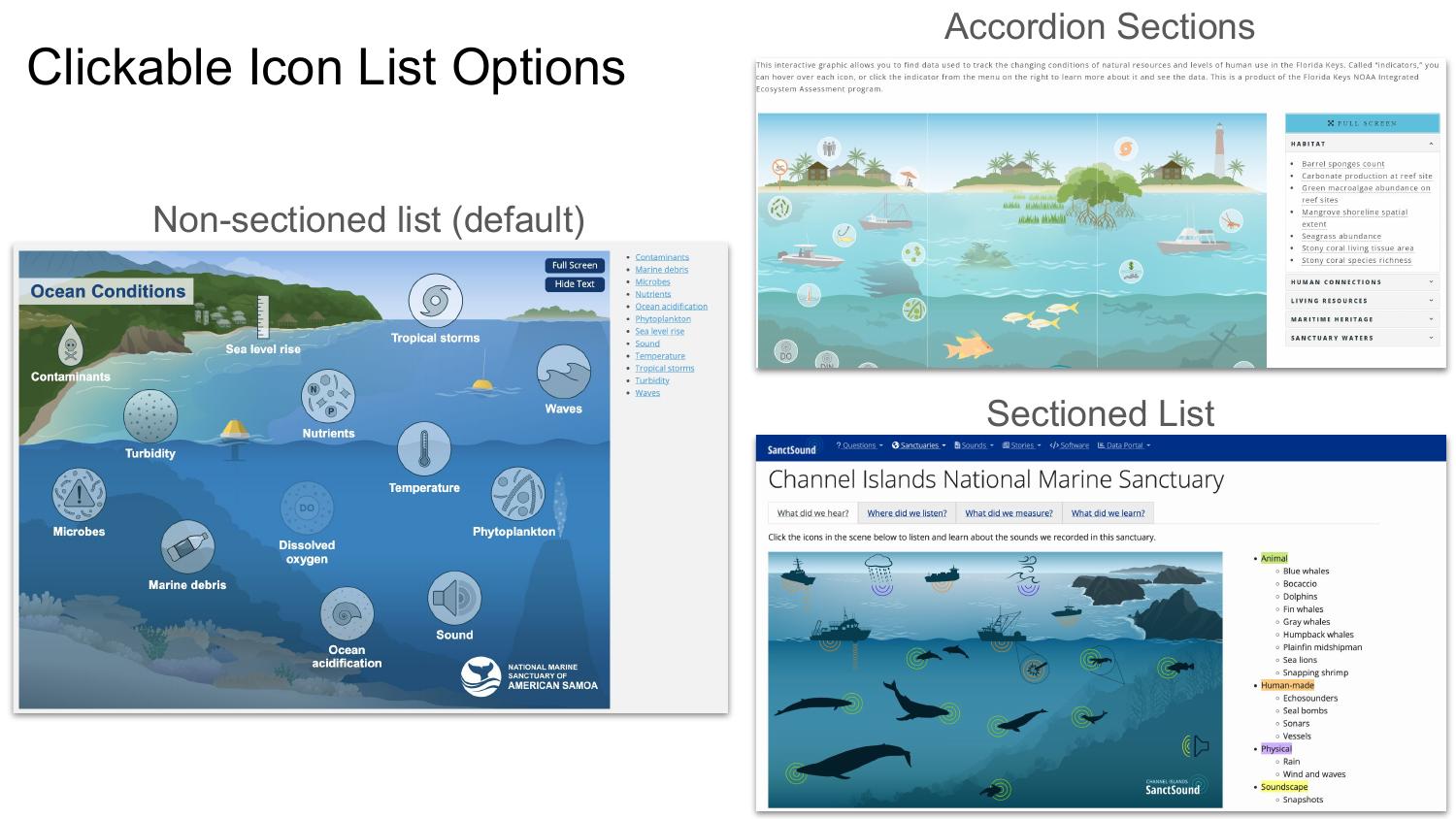 Page 6 – Clickable Icon List Options